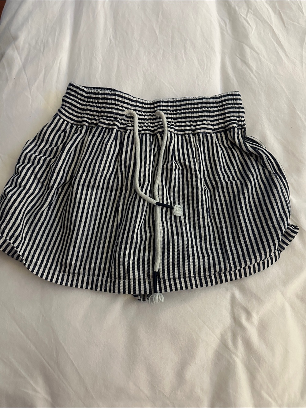 Mustard Seed Navy and White Striped Drawstring Skort